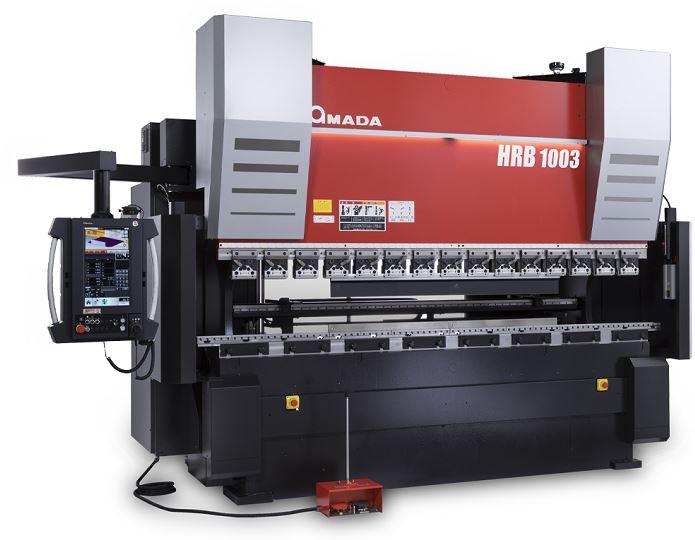 Amada HRB 1003 hybrid drive press brake includes doubleclamp backgauge