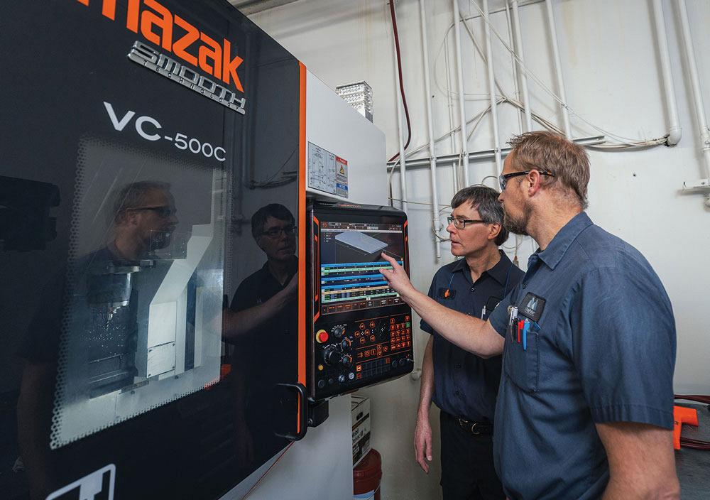 Training on a Mazak CNC vertical mill