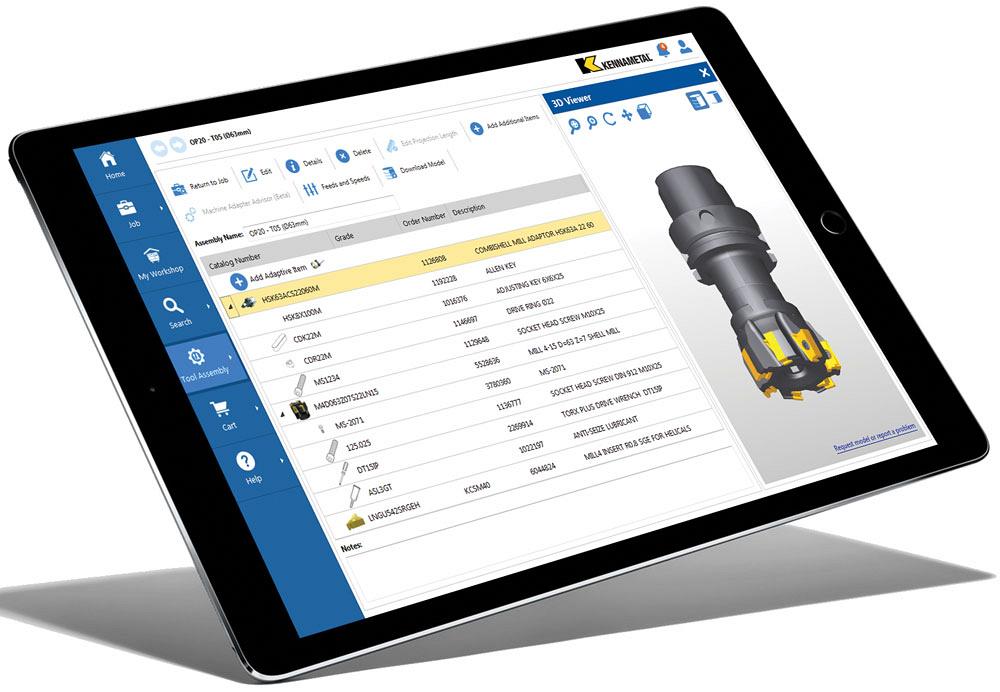Tablet with NOVO software from Kennametal.