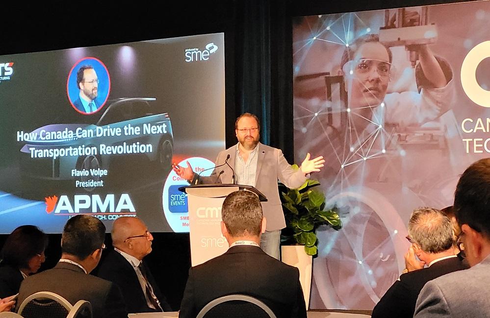 APMA president Flavio Volpe spoke at CMTS 2023 about Canada’s automotive future. 