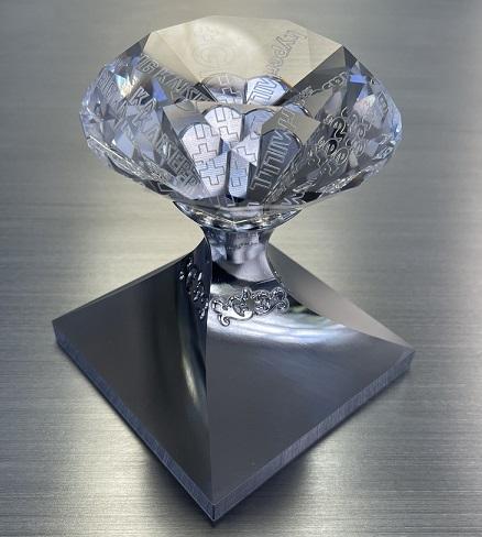 The first project is a unique diamond trophy.