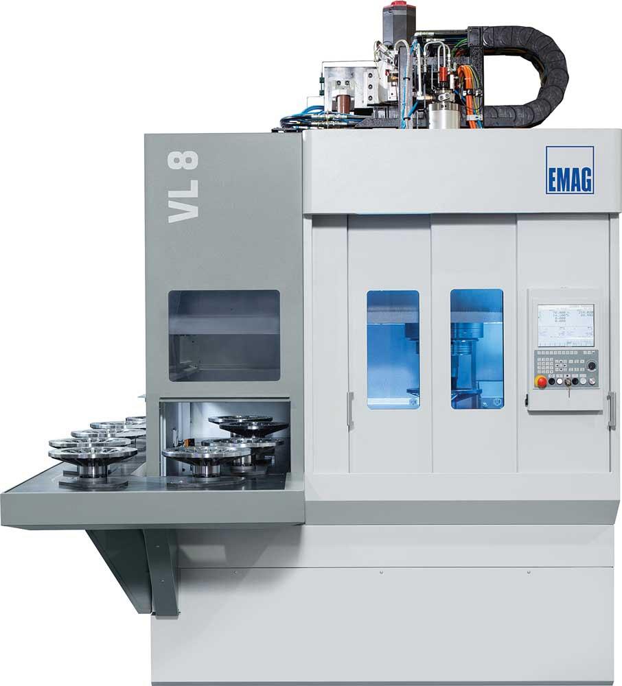 Emag Testing Machine EMAG’s VL 8 vertical pickup turning machine suitable for large parts