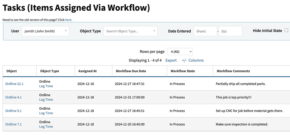 ERP enables users to create custom workflows