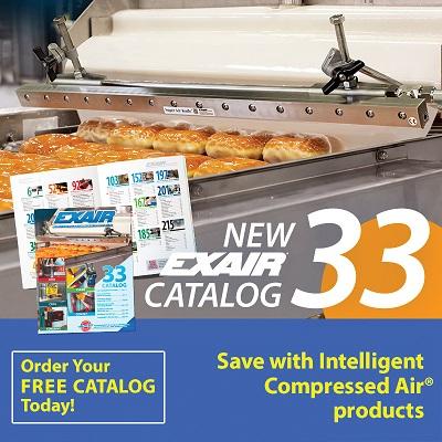 Exair’s Catalog 33 features safety air guns, atomizing nozzles, industrial vacuums