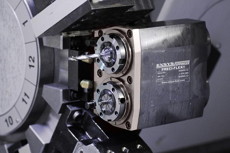 EXSYS PRECIFLEX twocollet chuck doubles turret station capability