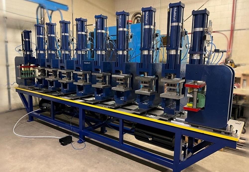 Multicyl Frame Gang punching press system accommodates different parts quickly