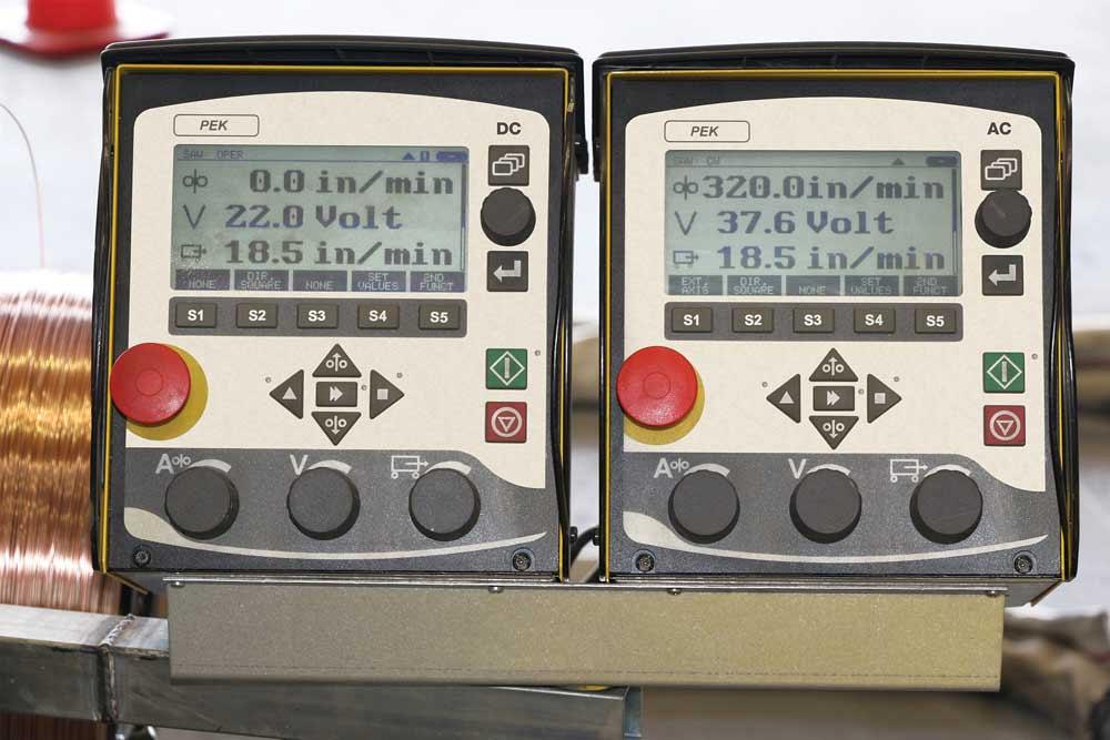 Photo of controllers for two-wire SAW process from ESAB.