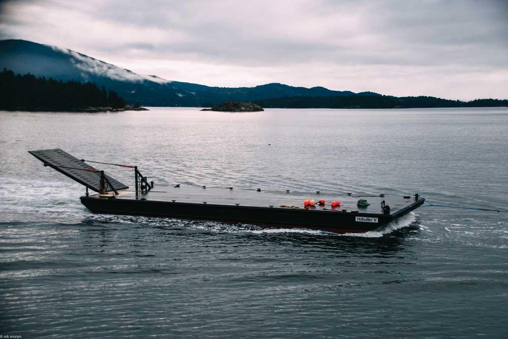 Photo of launched HiBaller V barge.