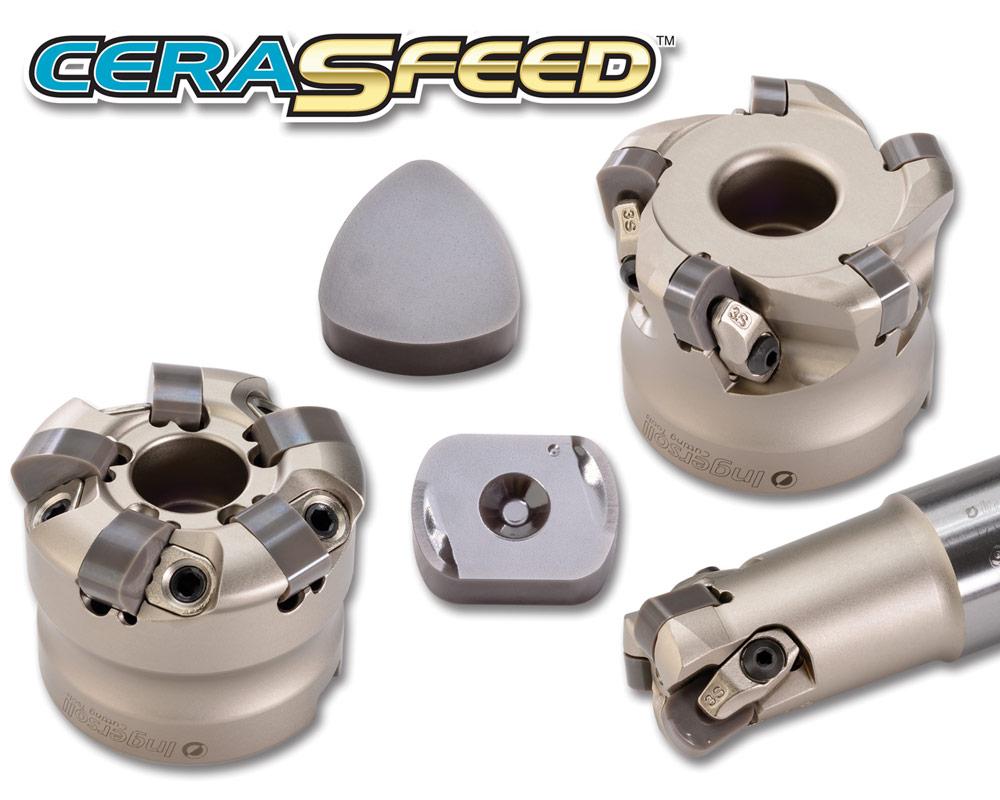 Ingersoll CeraSFeed ceramic high-feed milling tool rough-cuts HRSAs