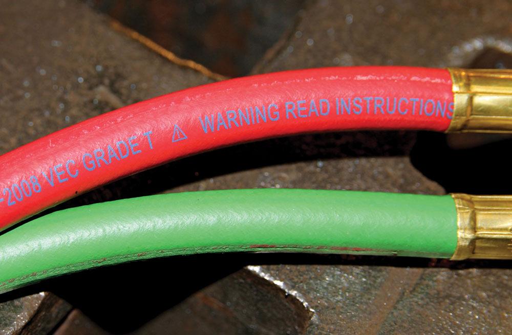 Photo of Graded T and oxygen hoses.