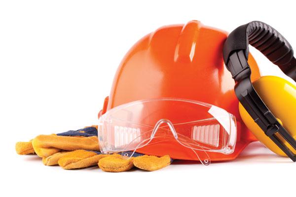 Hard hat and goggles