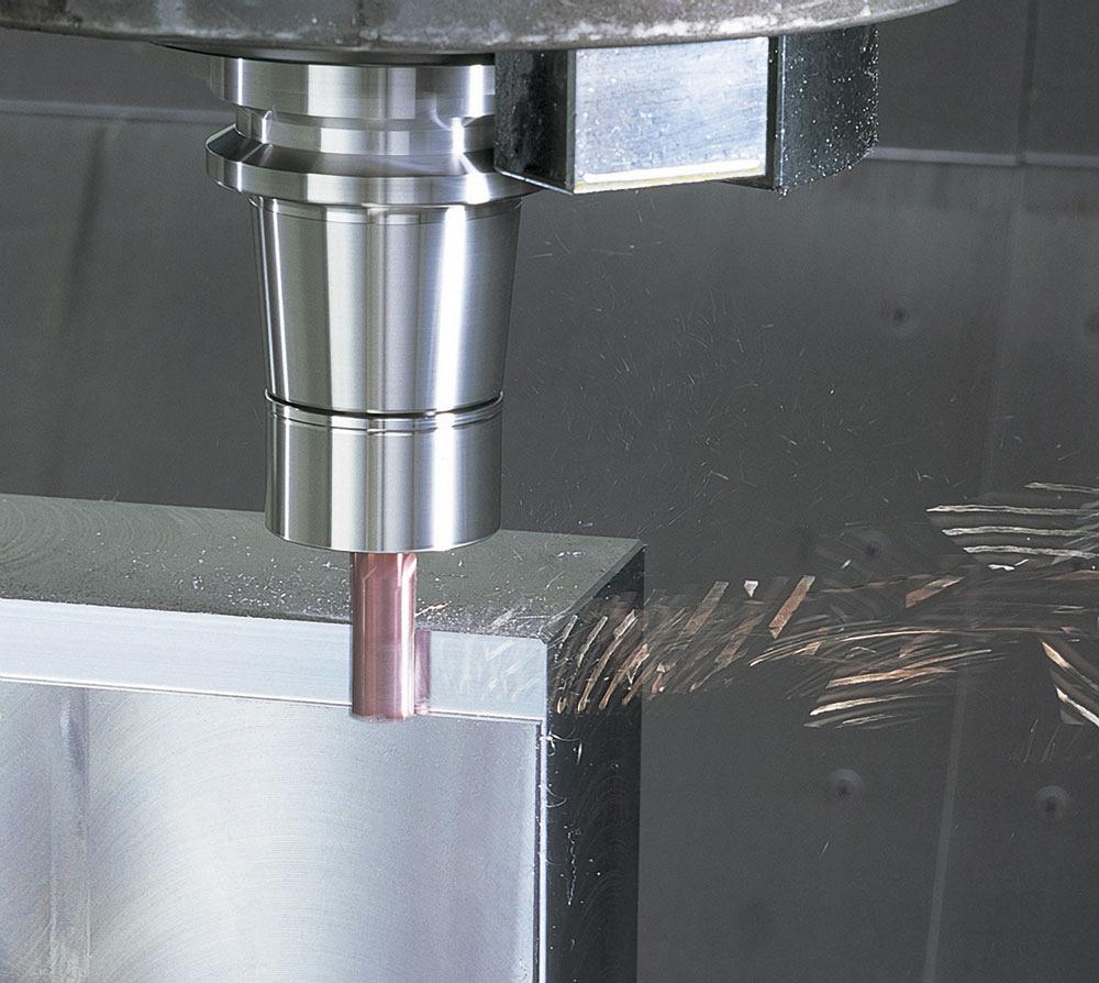 Photo of toolholder cutting metal.