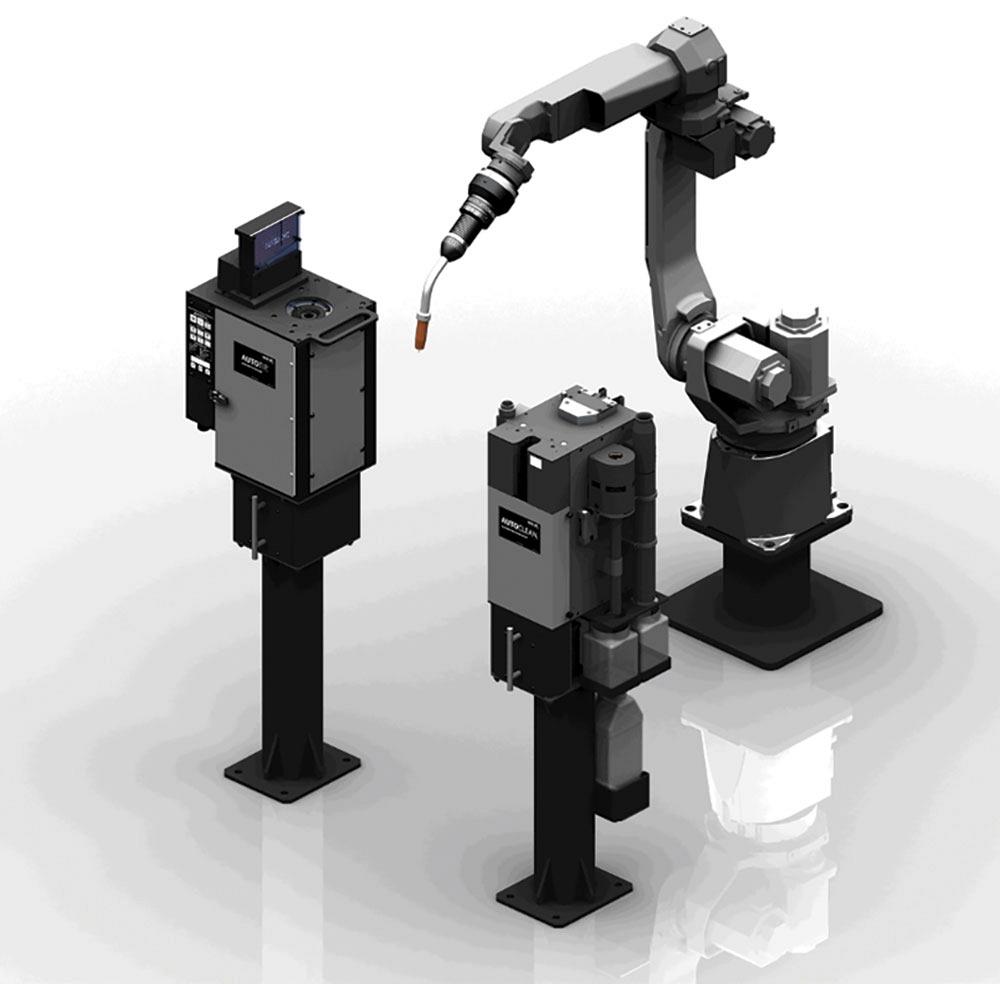 The three components of Nasarc’s contact tip change system are listed.
