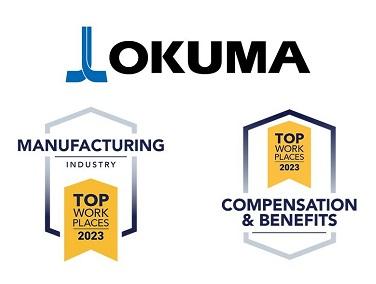 Okuma receives 2023 Top Workplace Awards
