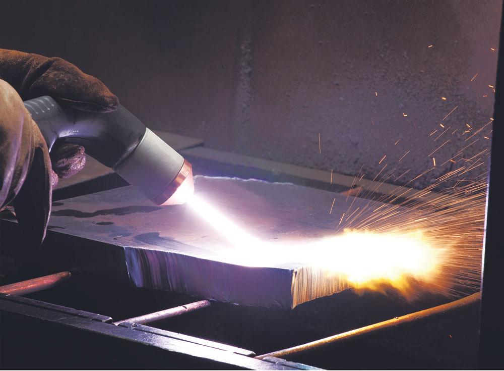 Plasma torch is used for arc gouging and cutting
