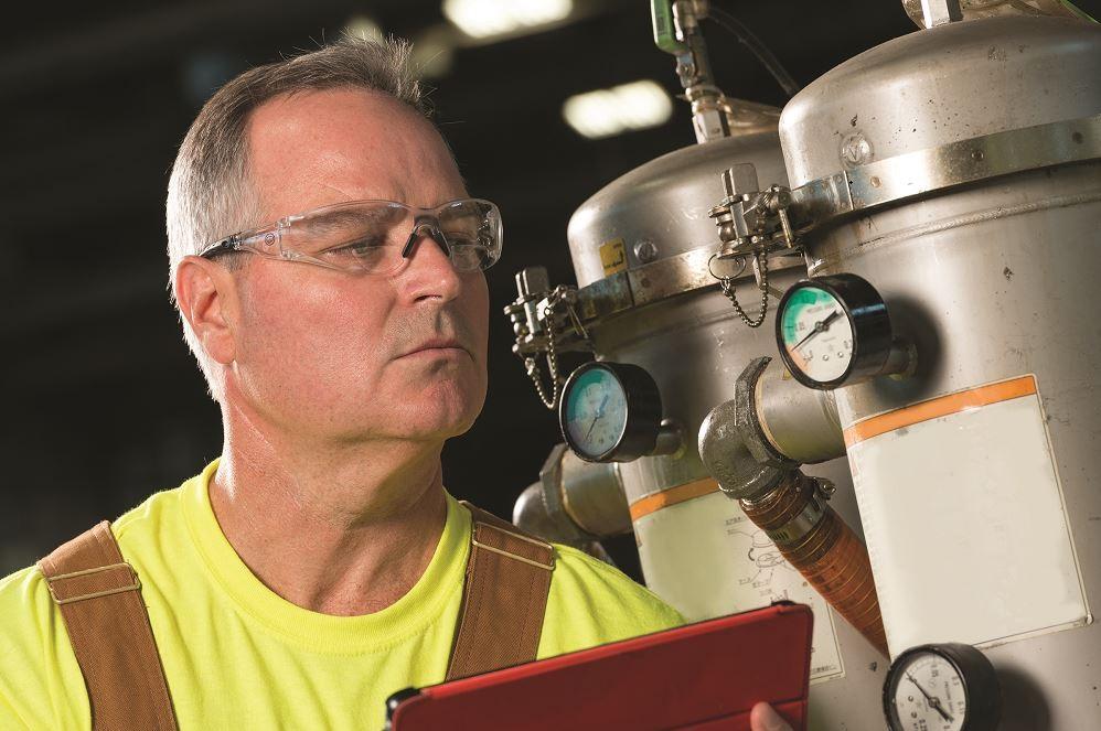Protective eyewear designed for workers who need corrective lenses