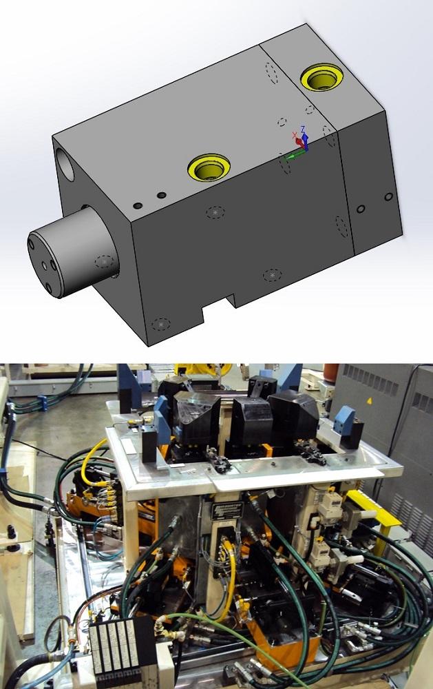 Selfcontained guided rod cylinder designed for piercing applications