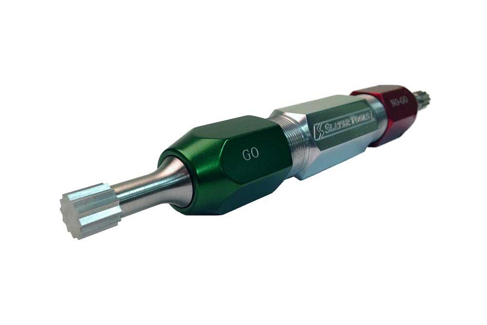 Slater Tools go/nogo gauge eliminates process variations Slater Tools go/nogo gauge eliminates process variations