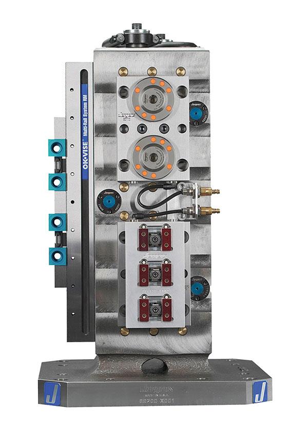 Tool column enables fast changeovers for both small and large vises