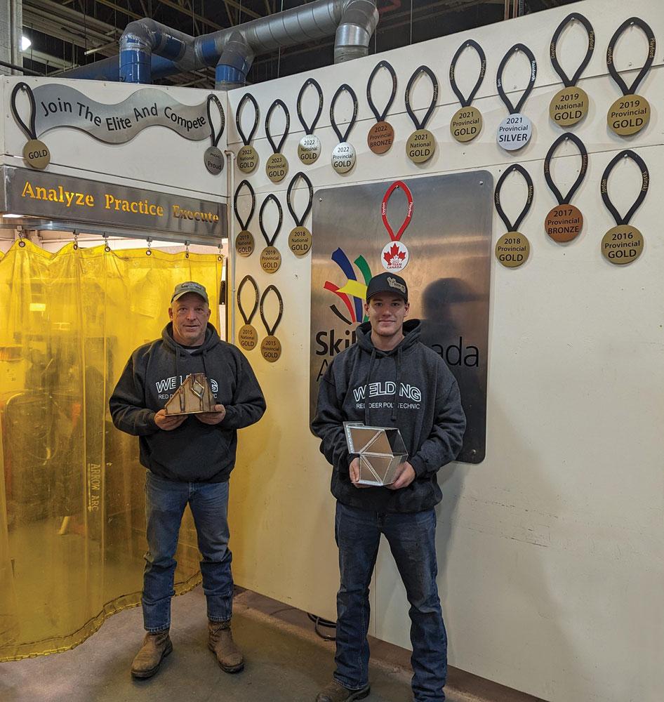 (From left) Lee Yasinski and Ben Rainforth stand together in the Red Deer Polytechnic shop.
