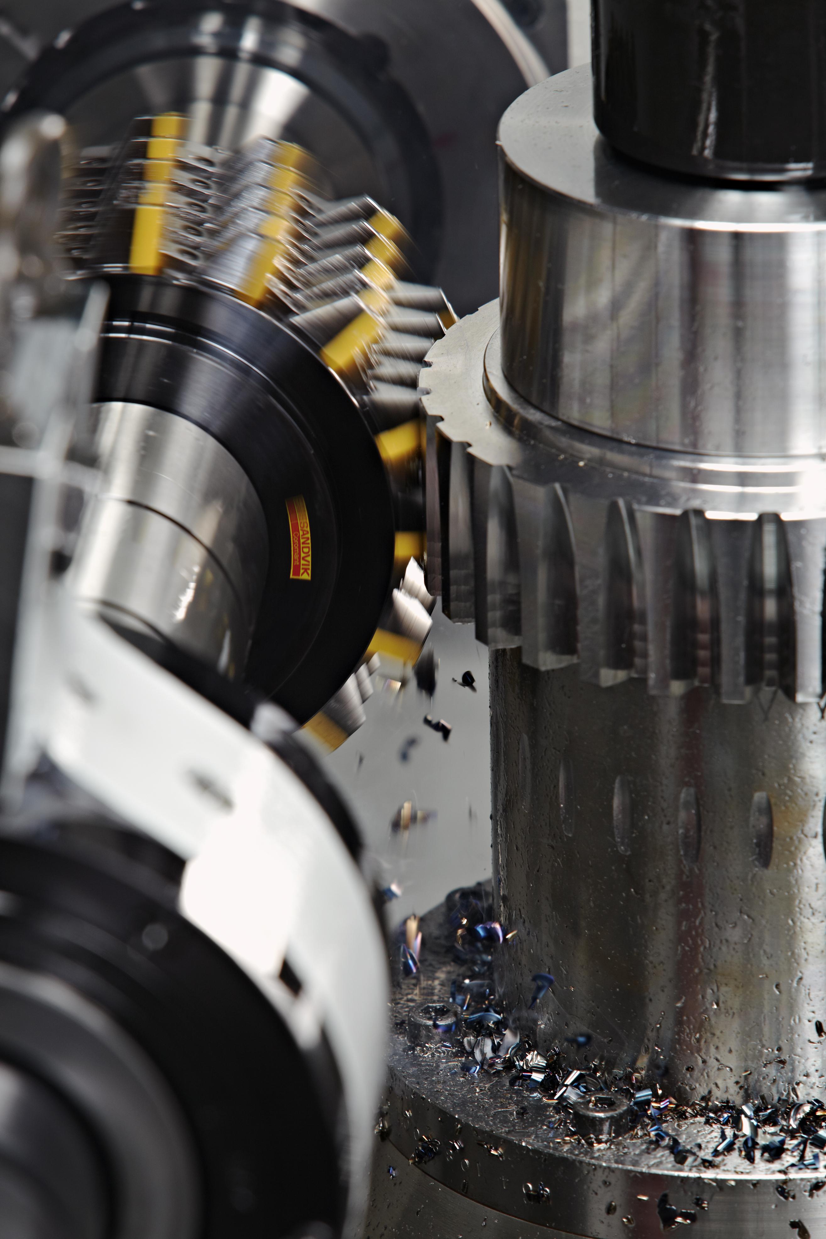 Gear milling. (Photo: Sandvik Coromant)