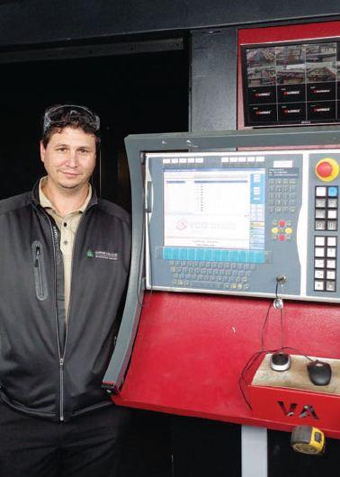 Glenmore’s General Manager, Jason Gillen, stands beside
the control for the plasma unit of the firm’s Voortman line.