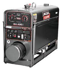 The SA-400 I is designed for the international
market and can pump out 425 Amps of pure DC welding power and 3,000 Watts of AC power.
