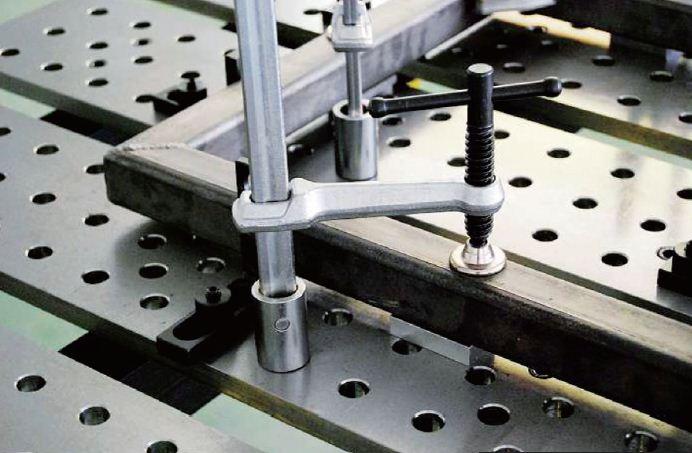 Solid clamping
ensures parts will not
move when welded (Photo: Courtesy of Strong Hand Tools)