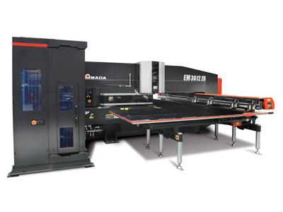 The Amada EM 3612
ZRT offers features
like punching drive
with energy recovery
capabilities, dual AC
servo drives, and a
high-speed automatic tool changer.

WWW.AMADA.CA