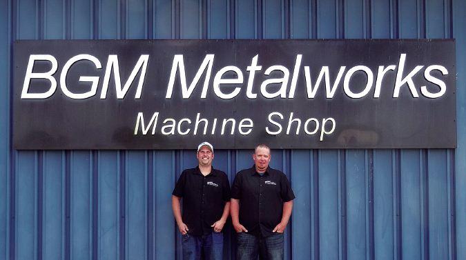 Owners Tyler
Krawaitis and Jason
Fleming outside their custom machining
and fabricating shop
in Kingston, Ontario.