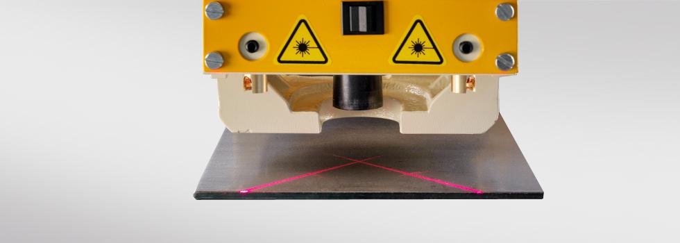 Accessories can enhance the ironworker's capabilities, this laser marking system can be added for the punching feature.