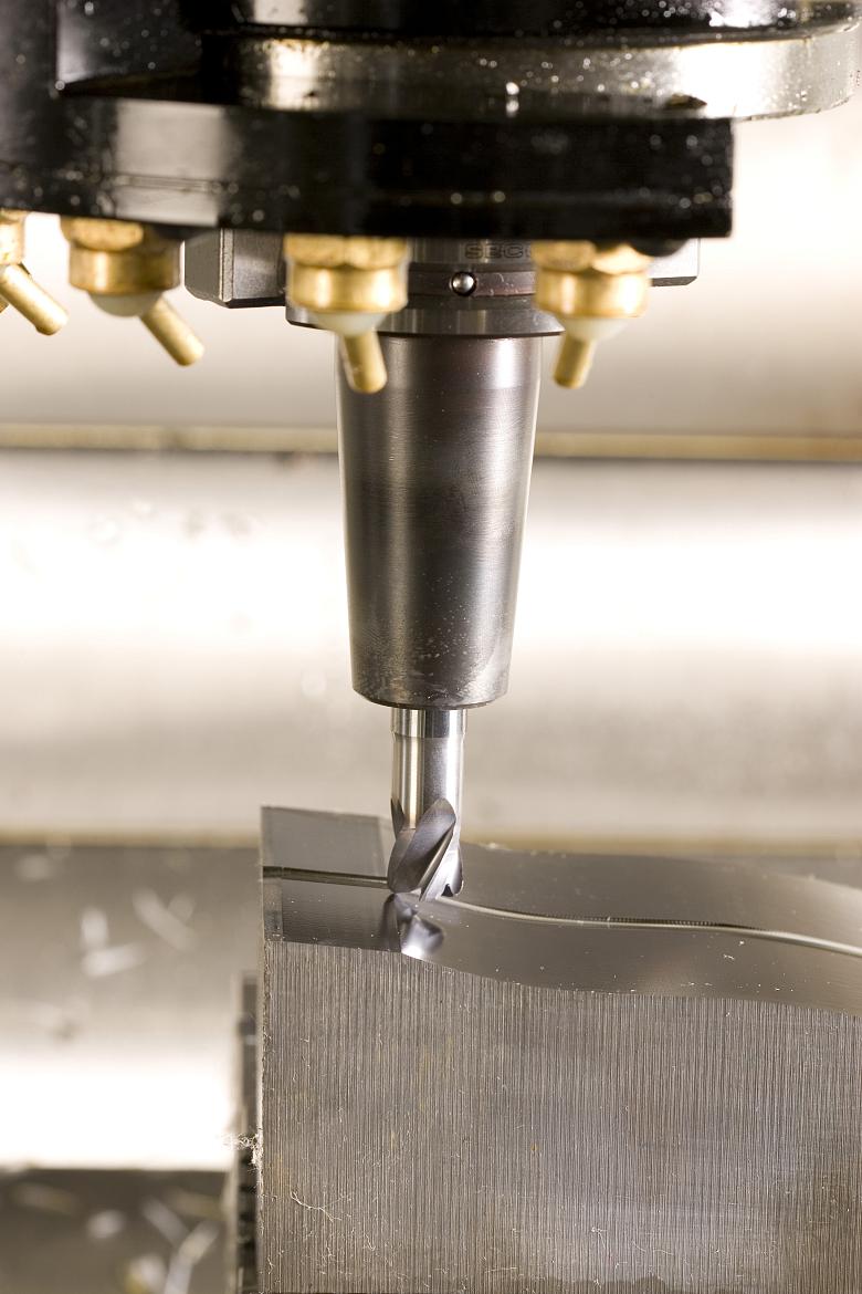 Successful high-speed milling requires a balance among every aspect of the cutting system, including the machine tool, software, chip removal, and cutting tool. Photo courtesy of Seco.