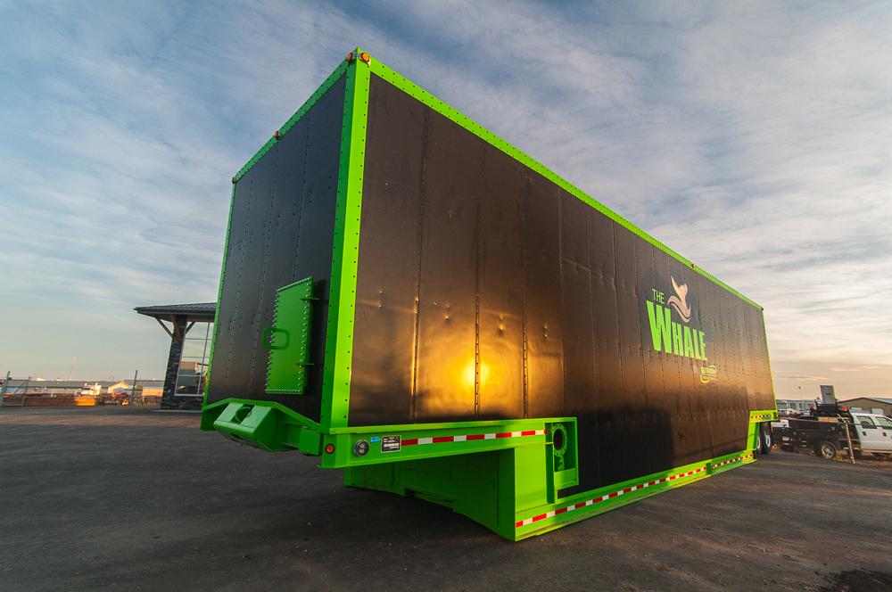 The Whale mobile tank, a Western innovation, accommodates the same volume as two 400-BBL tanks within the same trucking dimensions.