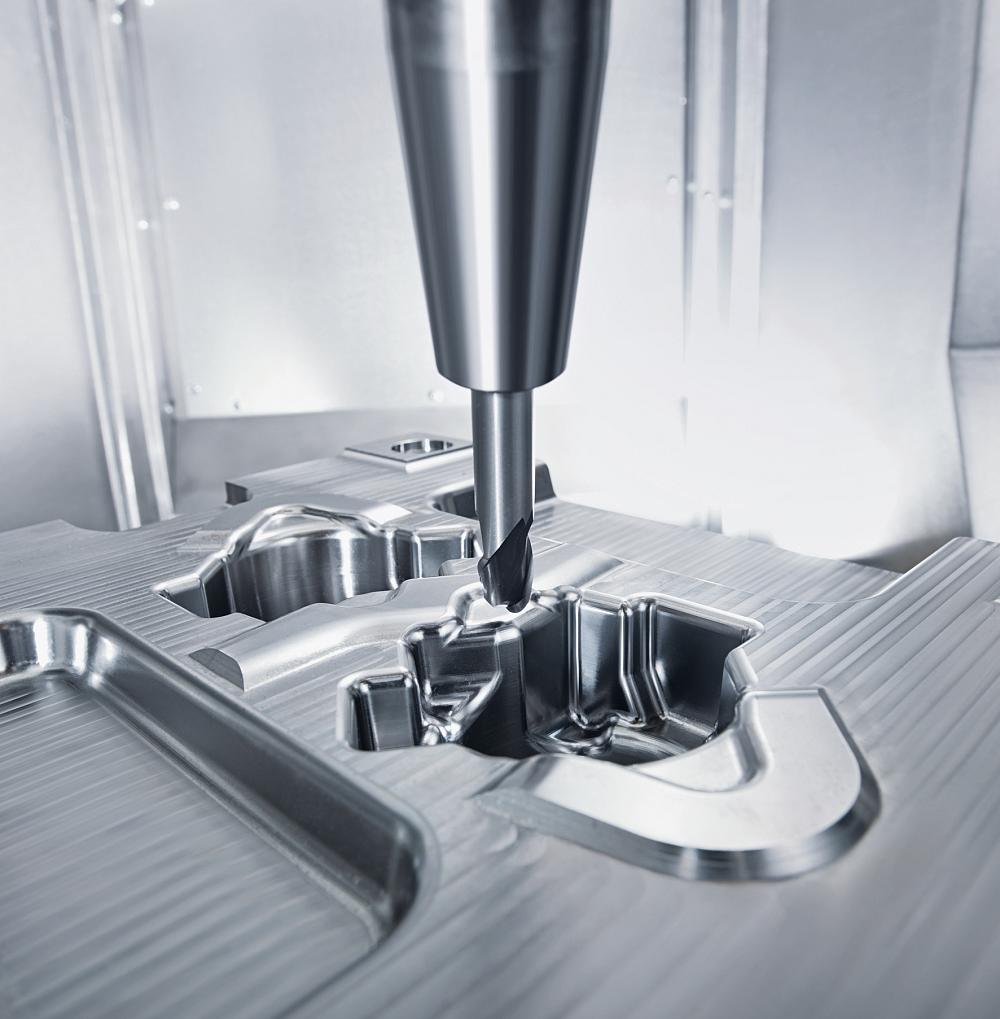 Five-axis machining excels at the simultaneous machining of complex geometries.