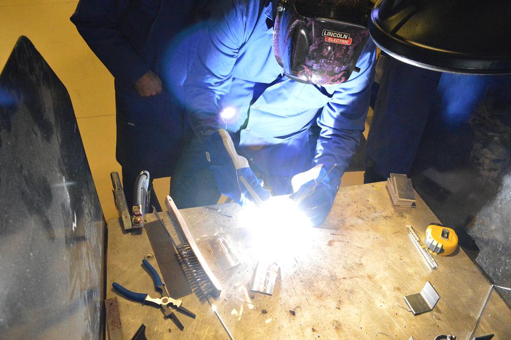 welder working with aluminum