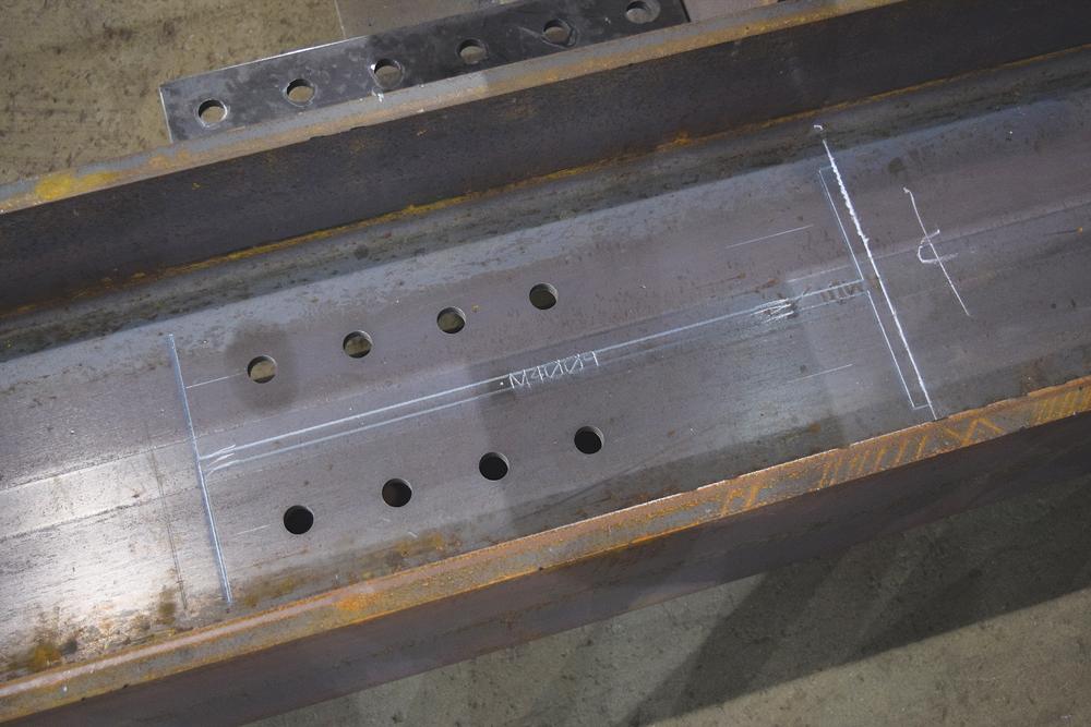 An example of the CNC layout marking system’s results. 