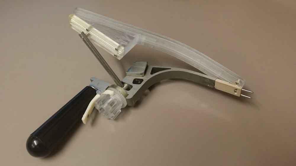 A femoral antegrade starting tool (FAST) intended to treat fractured femurs is created using a combination of processes, including waterjet cutting and3-D printing. All images courtesy of Sunnybrook Hospital.