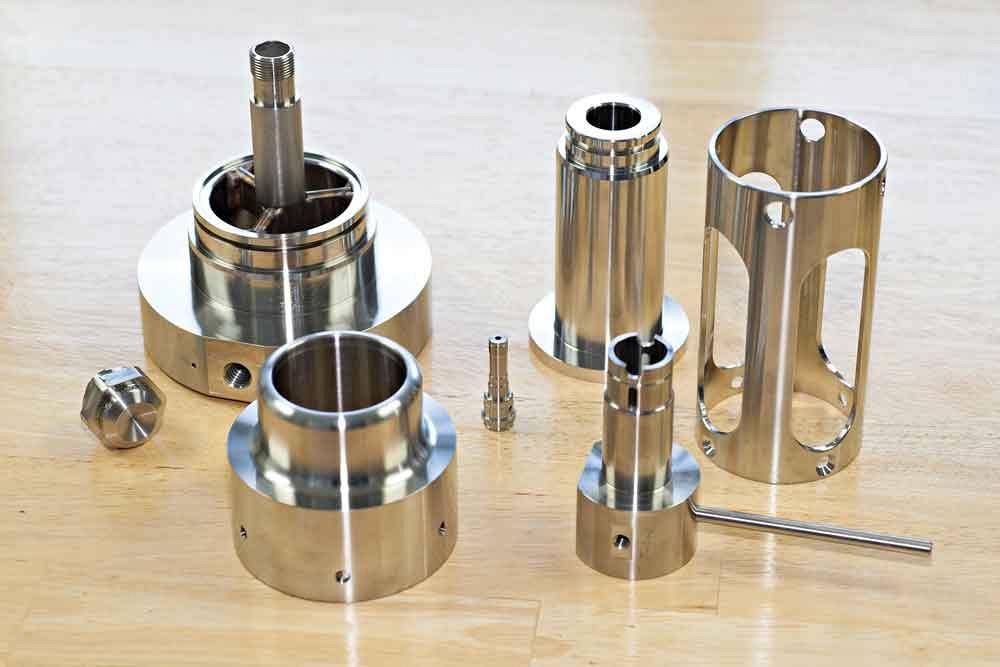 Custom stainless steel parts, produced to exacting specifications, go into equipment used in oceanographic research.