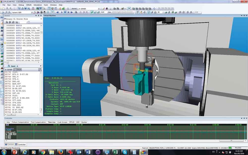 ICAM Adaptive Post-processor™ and simulation software post-processes, optimizes, and simulates G-code in one step.