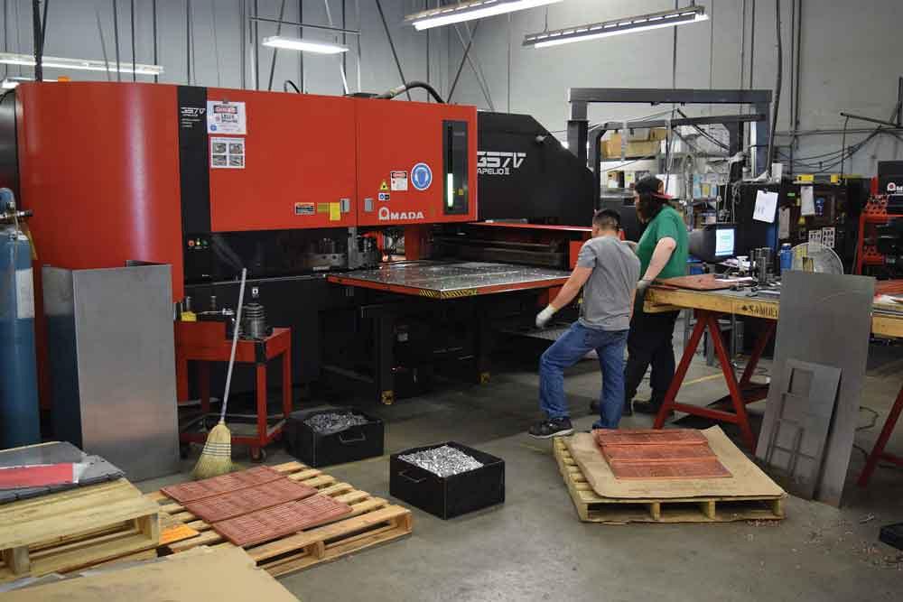 When the shop first opened, founder Azim Abdulla invested in an Amada 357 V Apelio turret punch/laser combination machine, which has a 2-kW laser and a 50- by 100-in. table. It is still kept busy today. 