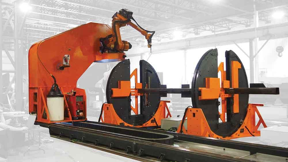 KUKA has been working with AGT Robotics to simplify structural steel welding production, where batch sizes typically are very small, including one-offs. Essentially, AGT has developed software that works with KUKA’s system to extract information from structural steel files like Tekla and Advanced Steel detailing software. Image courtesy of AGT Robotics. 