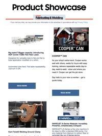 Canadian Fabricating & Welding Product e-newsletter Cover